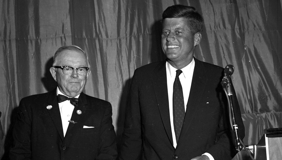 1960s photo of Maryland Governor J. Millard Tawes with President John F. Kennedy
